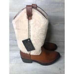 Frye Women's Billy Pull-On Shearling Western Boots - Round Toe Size 7 B $498